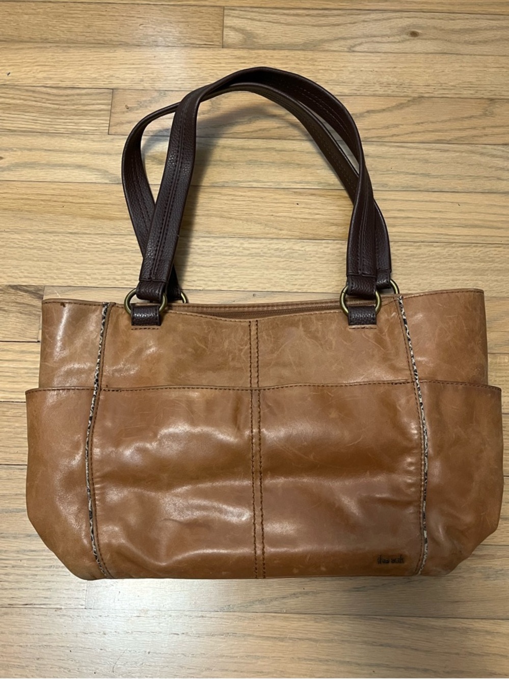 The Sak Two-Tone Brown Leather Tote